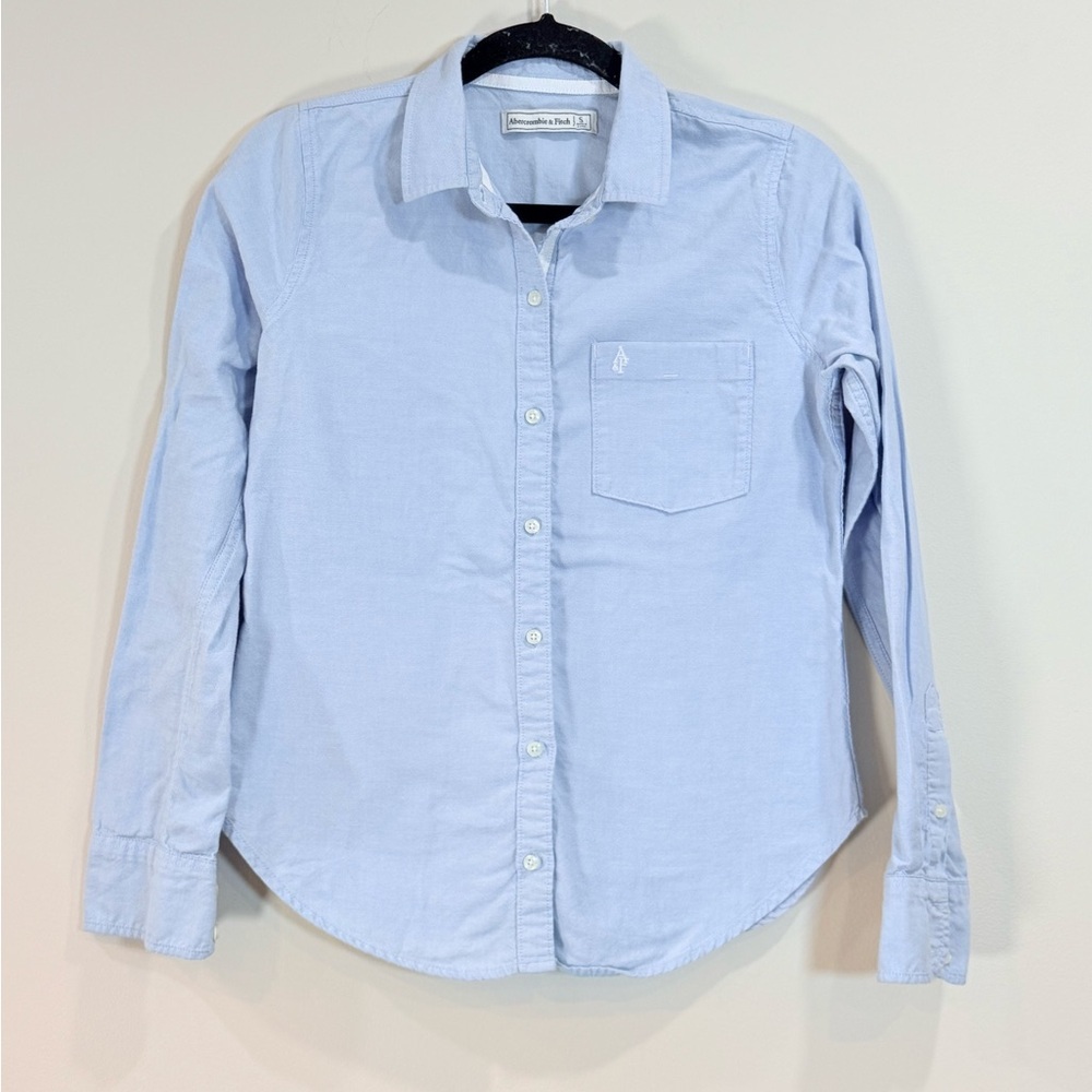 🔥Abercrombie & Fitch Light Blue Button-Up Shirt Size S EC🔥